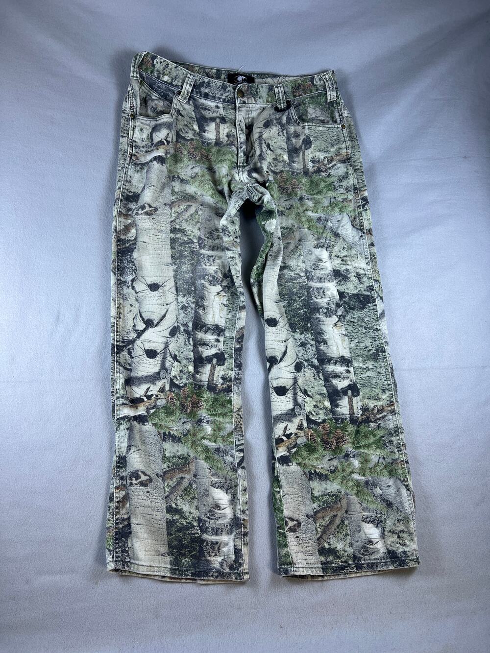 Vintage Mossy Oak Hunting Pants Mens 36x34 Birch Tree Camo Outdoor Sports